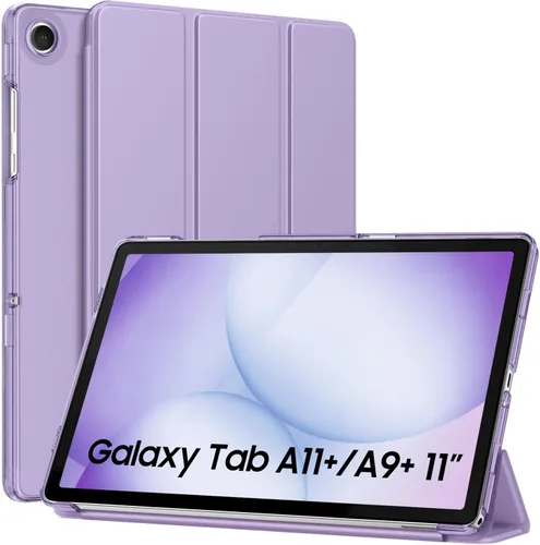Vista 42 de MoKo Funda para Galaxy Tab A9+/A9 Plus de 11 pulgadas 2023, Funda Protectora Inteligente Delgada con Soporte y Carcasa Trasera Translúcida de PC