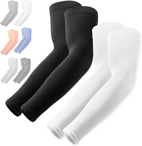 Vista 55 de Mangas de compresión de enfriamiento para hombres y mujeres, con protección solar UV UPF 50, paquete múltiple, mangas protectoras de brazos