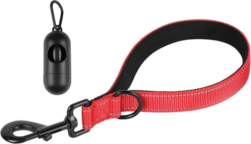 Vista 18 de Correa resistente para perros con 2 asas - Correa reflectante anti-tracción de 6 pies para perros grandes, asa acolchada de tráfico para control