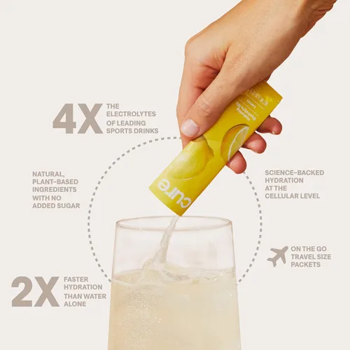 Vista 3 de Cure Hydration Mezcla de electrolitos Polvo de electrolitos para alivio de la deshidratación y energía Fabricado con agua de coco Sin azúcar