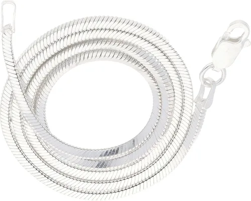 Collar de cadena de serpiente mágica cuadrada con corte de diamante de plata de ley de 0.079 pulgadas (longitud 14, 16, 18, 20, 22, 24, 26, 28, 30,