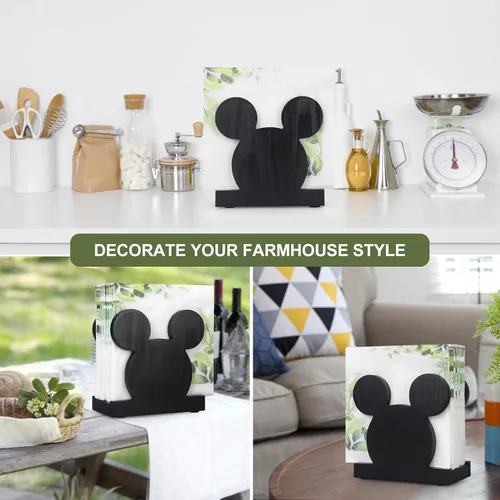 Vista 7 de Bonito servilletero de madera para decoración de mesa, servilletero de cocina, accesorios de escritorio de baño, moderno soporte de servilleta
