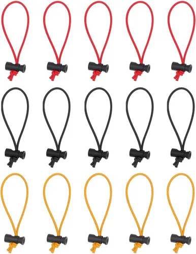 Vista 9 de Foto&Tech Abrazadera y organizador de cables elásticos extra gruesos multiusos, correa de cable ajustable con cierre de palanca, domador de enredos