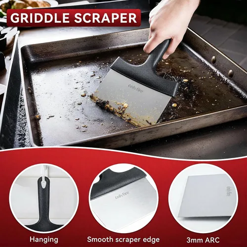 Vista 2 de onlyfire Kit de limpieza de parrilla de 15 piezas para Blackstone, kit de limpieza de parrilla de parte superior plana con piedra de parrilla