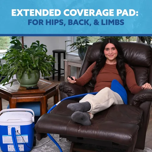 Vista 3 de Sistema de máquina de hielo para terapia de frío de cobertura extendida de cadera Polar Active Ice con almohadilla de compresión de terapia de 31,8