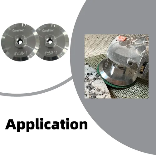 Vista 3 de Almohadilla de respaldo de aluminio, almohadilla de respaldo de gancho y bucle, 5/8"-11 roscado 4" (4 pulgadas, 2, cuenta)