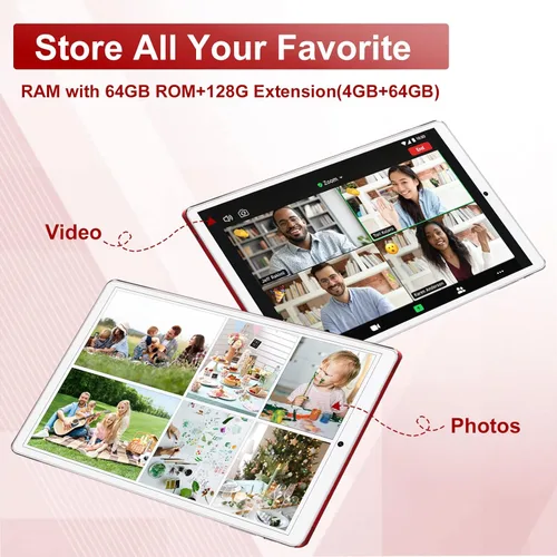Vista 2 de AOYODKG 2 in 1 Tablet 10 in, Android 11 Tablet Computer with Keyboard Bundle, 4GB+64GB, 5G & 2.4G WiFi Tablets PC, Dual Camera, 6000mAh, Mouse