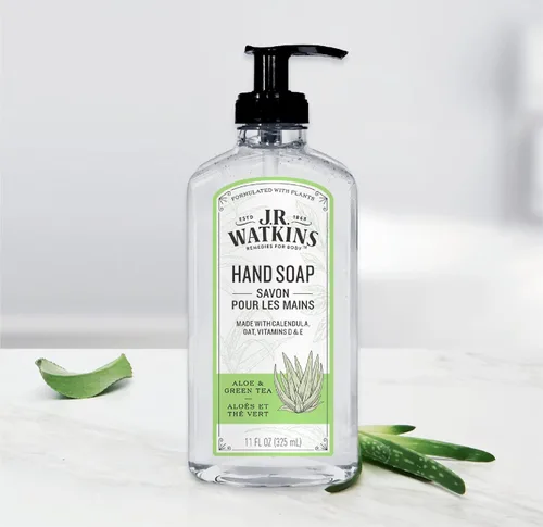 Vista 5 de J.R. Watkins Jabón de manos en gel, paquete de 3 unidades de 11 onzas líquidas, aloe y té verde