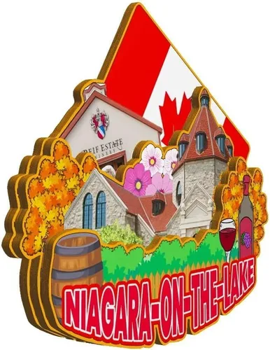 Vista 2 de Niagara-on-The-Lake Ontario Canadá imán para nevera imán de madera 3D monumentos de viaje coleccionables, decoración hecha a mano -2207