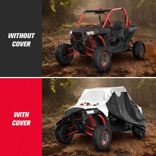 Vista 7 de KEMIMOTO Funda UTV de 2 plazas compatible con Polaris RZR Ranger General Can-Am Commander Maverick Defender Kawasaki Mule, impermeable, resistente