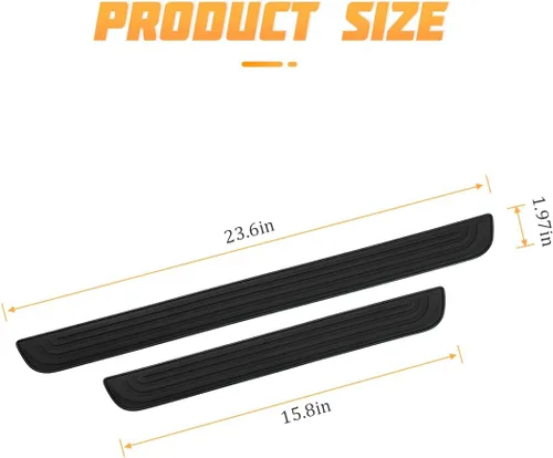 Vista 2 de AICEL Protectores de Umbral de Puerta de Automóvil, 4 Piezas de Goma Suave de PVC Protector de Placa de Umbral de Puerta Delantera/Trasera