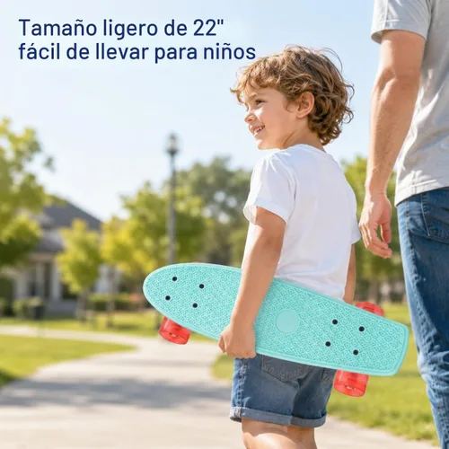 Vista 4 de Playshion - Patineta miniatura de 56 cm/22 pulgadas para principiantes con cubierta resistente