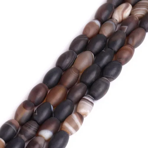 Vista 15 de GEM-Inside - Cuentas ovaladas de ágata de ónix de Botsuana marrón natural, de 0.315 x 0.472 in, para hacer joyas, suministros de manualidades hechos