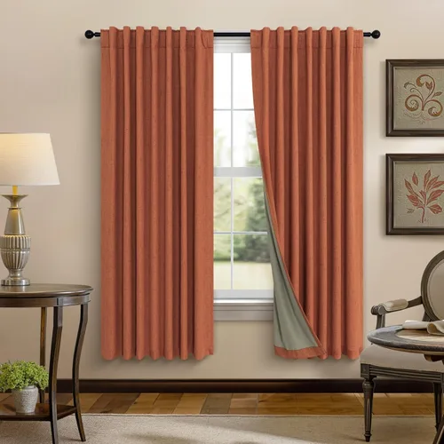 Vista 62 de Pitalk Cortinas cortas 100% opacas de lino para cafetería, 40 pulgadas de largo, 2 paneles, cortinas de puerta francesa para ventana, cortina