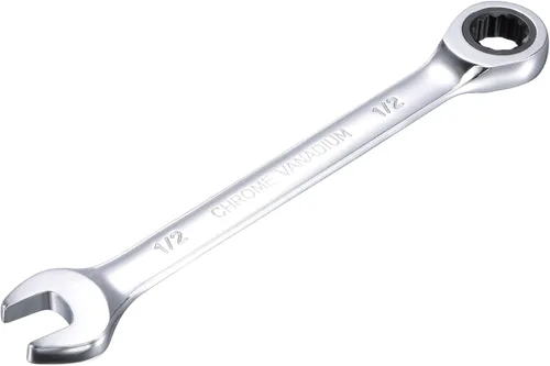 Vista 14 de uxcell Llave combinada de carraca de 1 pulgada SAE de 72 dientes y 12 puntos, llave de caja abierta de trinquete, herramientas Cr-V