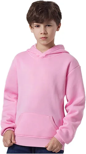 Vista 2 de Sudadera con capucha para niños y niñas, color sólido, manga larga con capucha, bolsillo, ropa deportiva holgada otoño