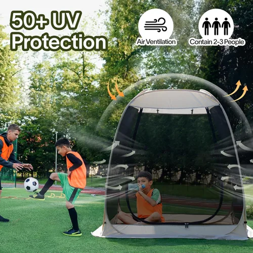 Vista 3 de Alvantor Pop Up Screen House Gazebo with Mosquito Netting, Instant UV Resistant Sun Shelter for Patio & Backyard, Portable Canopy Tent for 2-10