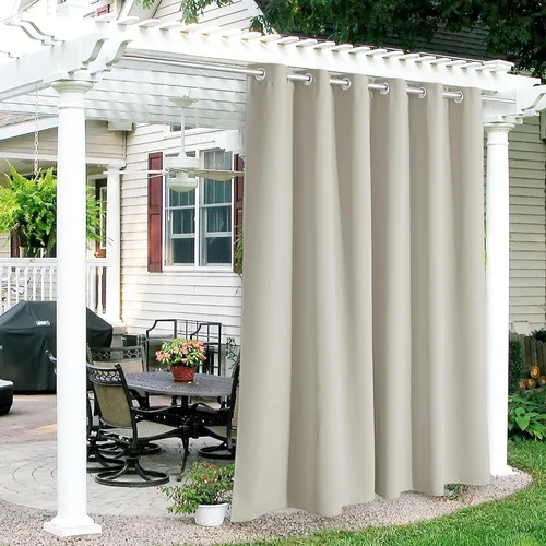 Vista 105 de RYB HOME - Cortinas opacas extraanchas para exteriores, impermeables, resisten el viento, 100 pulgadas de ancho x 84 pulgadas de largo, 1 panel
