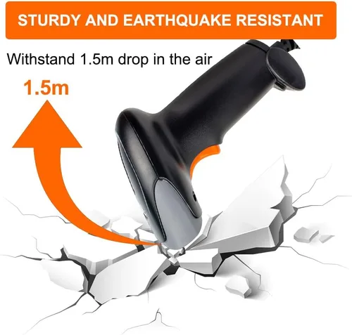 Vista 4 de YANZEO Escáner de código de barras USB portátil, lector de código de barras CCD con cable Plug and Play Escaneo rápido y preciso para tienda