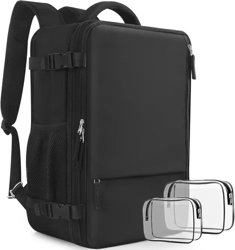 Vista 18 de Mochila de Viaje Snoffic para Mujer, Negro, 17 pulg.