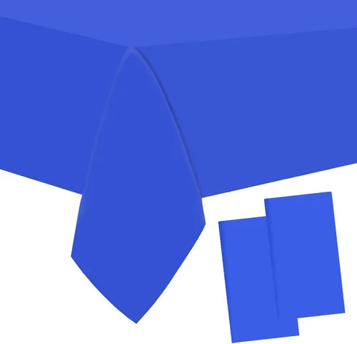 Vista 15 de 2 Empaques Mantel de Plástico Negro, 54 pulgadas x 108 pulgadas Cubierta de Mesa Rectangular Desechable para Fiestas, Adecuado para Cumpleaños