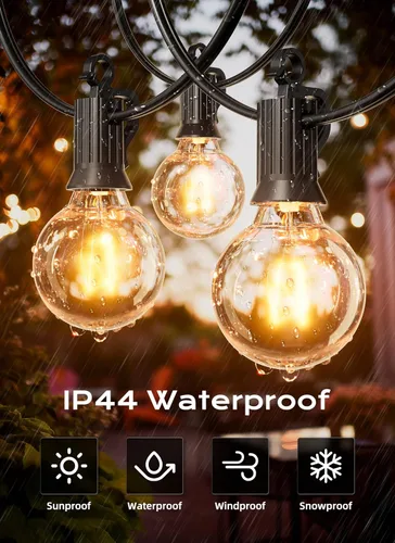 Vista 4 de Brightown Bombillas de repuesto G40, bombillas de globo transparentes de repuesto para cadena de luces al aire libre, base de candelabro E12