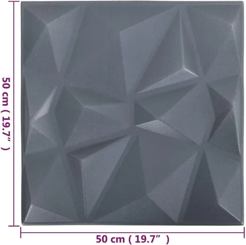 Vista 6 de CHARMMA Paneles de pared 3D 48 piezas 19.7"x19.7" Gris Diamante 129.2 ft²-3538
