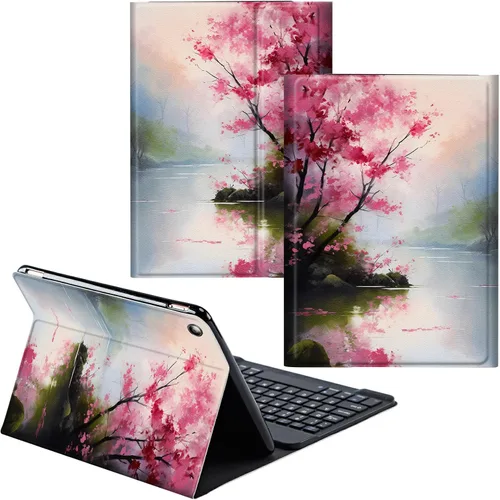 Vista 95 de Funda para Samsung Galaxy Tab S6 Lite 2022/2020 Teclado Inalámbrico Desmontable y Cubierta De Soporte De Cuero PU Funda Protectora Para Samsung