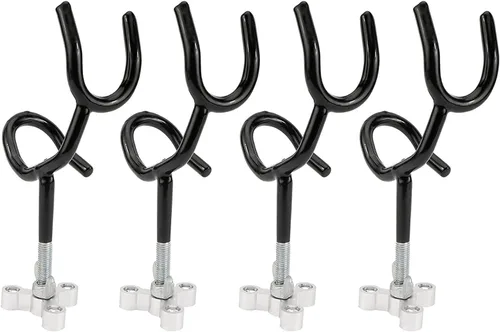 Vista 5 de 4 piezas de soporte de caña de pescar de acero de agarre seguro con ángulo de 20 grados y base de montaje, soporte de caña de pescar para barco