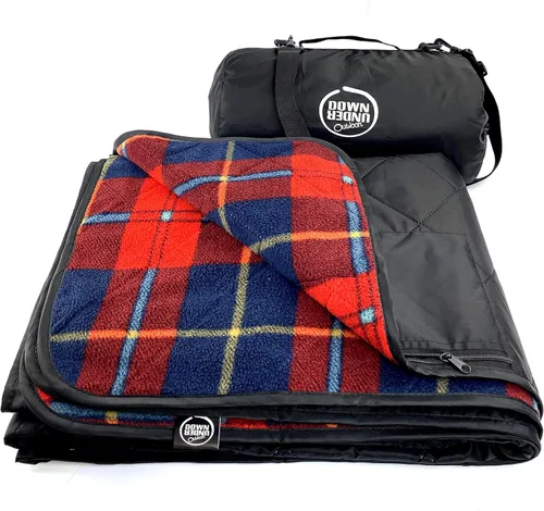 Vista 14 de DOWN UNDER OUTDOORS Manta grande impermeable y resistente al viento, extra gruesa de 350 GSM, forro polar acolchado, o manta de estadio de sherpa