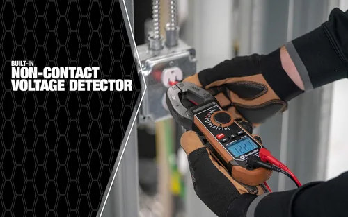 Vista 6 de Southwire Medidor de abrazadera 21510N - Medición de corriente CA de 400 A con probador de voltaje integrado, soporte de sonda de tercera mano