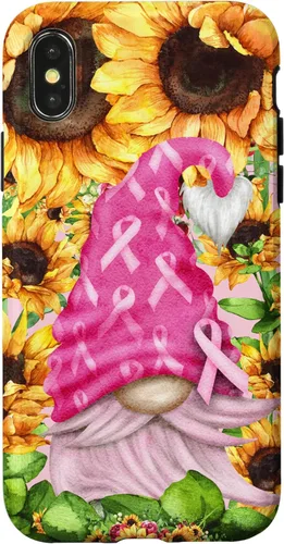 Vista 5 de Funny Breast Cancer Sunflower For Women Cute Pink Gnome Case for iPhone 16