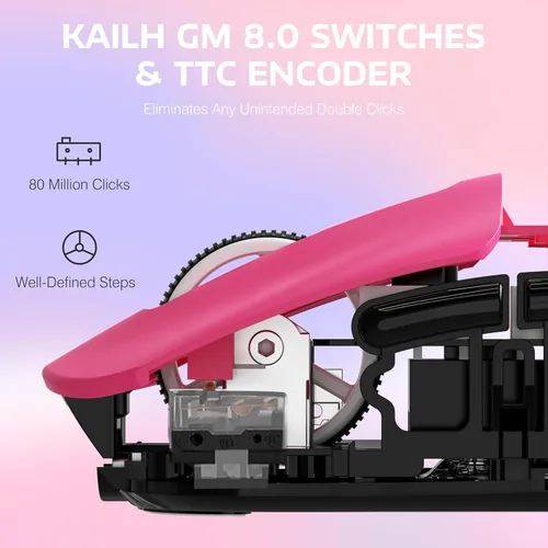 Vista 5 de ATTACK SHARK X3 - Mouse inalámbrico ligero para juegos con tres modos de 2.4G/USB-C con cable/Bluetooth, hasta 26K DPI, sensor óptico PAW3395