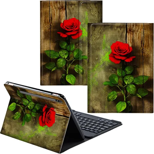 Vista 45 de Para Samsung Galaxy Tab S6 Lite Funda 2022/2020 Teclado Inalámbrico Desmontable Y Cubierta De Soporte De Cuero PU Funda Protectora Para Samsung