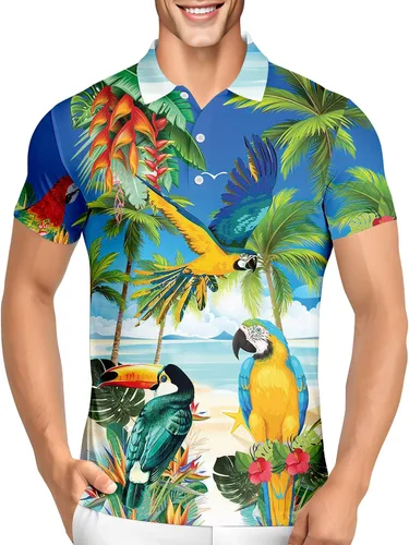 Vista 11 de PAGYMO Camisetas de golf divertidas para hombre, diseño de impresión loca Aop-polo-06361