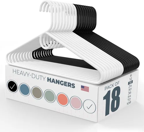 Vista 41 de Neaties Paquete de 6 perchas de ropa resistentes, fabricadas en los Estados Unidos, perchas de plástico de capacidad de 8 libras para ropa