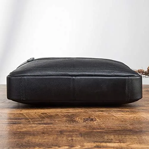 Vista 6 de Genuine Leather Sling Bag for Men Small Shoulder Messenger Pack for Outdoor Travel Business with Gift Box