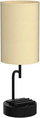 Vista 5 de Dreamholder - 2 lámparas de mesa con 3 puertos de carga USB, moderna lámpara de escritorio con toma de corriente alterna y soportes para teléfono