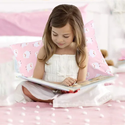 Vista 2 de UOMNY - Juego de 2 fundas de almohada para niños, 100 % algodón, funda de almohada, para almohadas de 5.1 x 7.1pulgadas