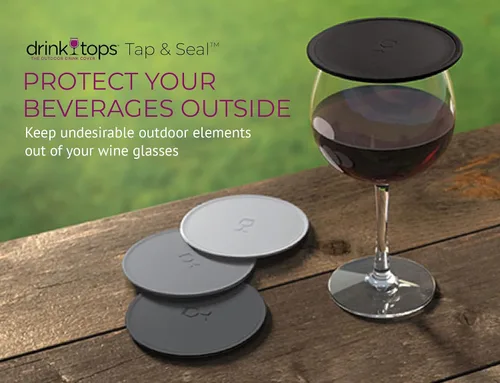 Vista 2 de Drink Tops Tap & Seal - Cubierta para vasos de bebida al aire libre, succiona suavemente a los vasos para mantener las partículas fuera y reducir