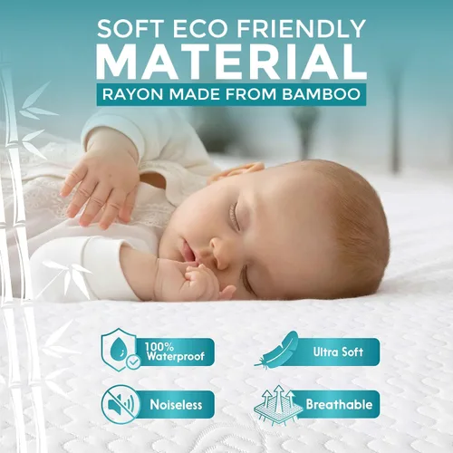 Vista 2 de Protector de colchón impermeable tamaño individual – Funda de colchón refrescante de tela de aire 3D, suave, transpirable, sin ruido, lavable