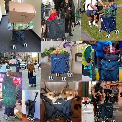 Vista 6 de Carrito de compra plegable – Versacart Transit Utility Cart – Transporta hasta 120 libras (resistente al agua, lona resistente)