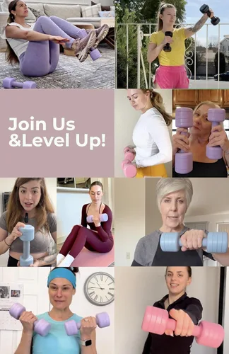 Vista 2 de Juego de mancuernas ajustables Pesas ligeras de mano de 2, 3, 4 y 5 libras para mujeres, ajuste de peso de un solo giro, mango de agarre curvado