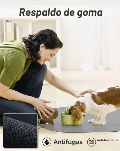 Vista 5 de Tapete Absorbente para Comida de Perros - Tapete para Perros y Gatos para Cuenco de Comida y Agua, Tapete para Comida de Mascotas de Secado Rápido