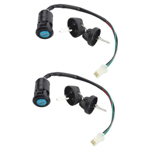 Vista 5 de Juego de llaves de interruptor de encendido de 4 cables con tapa para motocicleta de motocross de 50 cc, 70 cc, 90 cc, 110 cc, 125 cc, 150 cc, 200