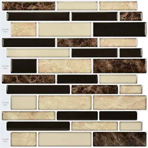 WOWSTAR 10 hojas de azulejos para salpicaduras de cocina despegar y pegar, azulejos adhesivos para salpicaduras de cocina para pegar en la pared de
