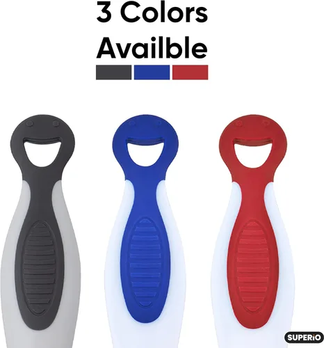 Vista 5 de Superio Escobilla de goma azul de 10 pulgadas, limpiador multiusos sin rayas, mango de agarre cómodo y gancho para colgar.