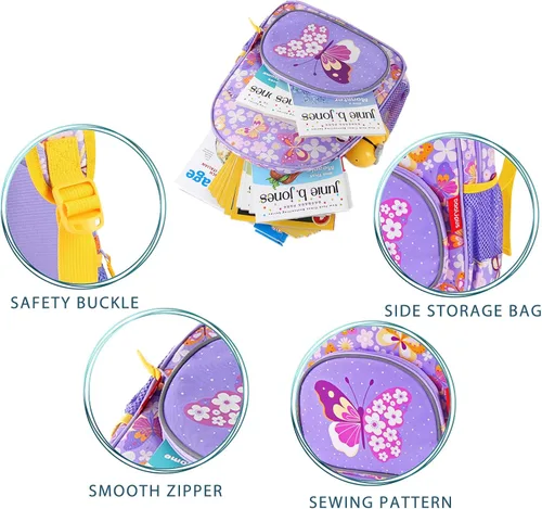 Vista 6 de Daaupus Juego de paraguas para niños con diseño de mariposas moradas