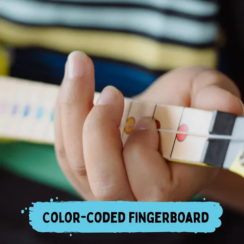 Vista 7 de Guitarra Leopardo - La forma más fácil de comenzar y aprender guitarra - 1 instrumento de juguete de cuerda para niños introducción perfecta a