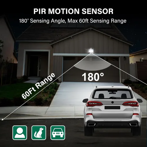 Vista 5 de Sensor de movimiento, detector de movimiento de repuesto de 180 grados, tiempo ajustable y sensibilidad de detección de hasta 60 pies, 3 modos